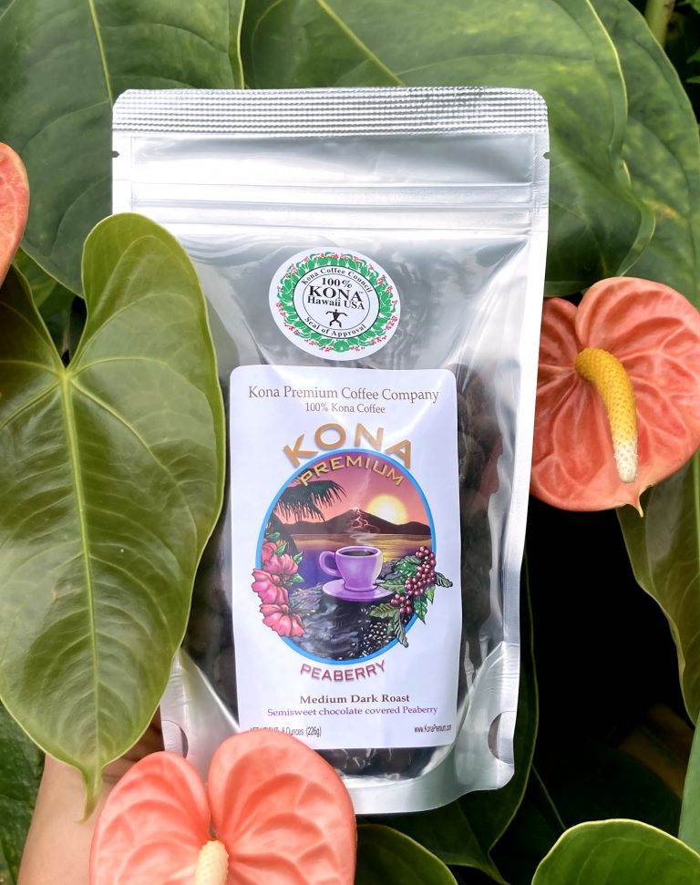 Chocolate Covered Peaberry Coffee Beans Kona Premium Coffee Company